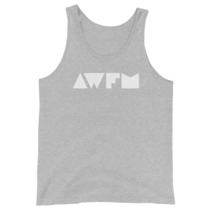 Men's Tank Top x Classic x white on heather grey - Front view