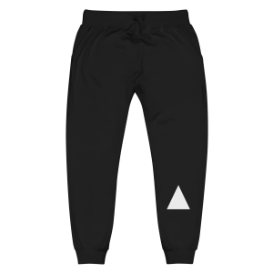 Men's Fleece Joggers x Limited Logo x white on black - Front view
