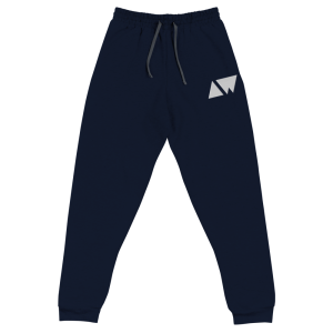 Men's Joggers x Embroidered AW x White on Navy