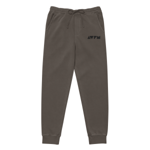 Men's Pigment-Dyed Joggers x Embroidered x Black on Black - Front view